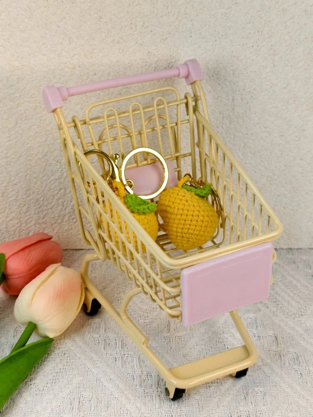 Handmade Amigurumi Crochet Mango Keychain and Bag Charm